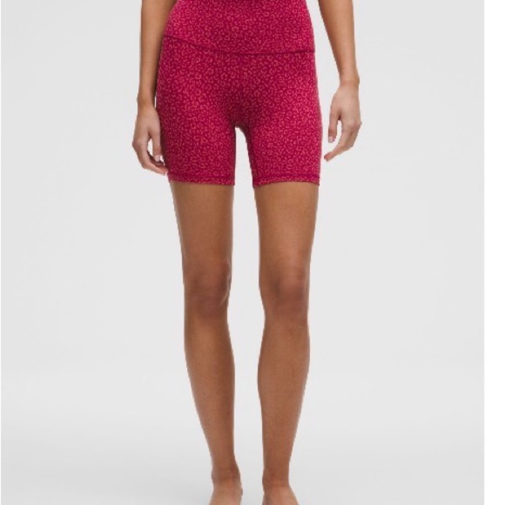 Lululemon Athletica Pink Patterned Align High Rise 6in Shorts